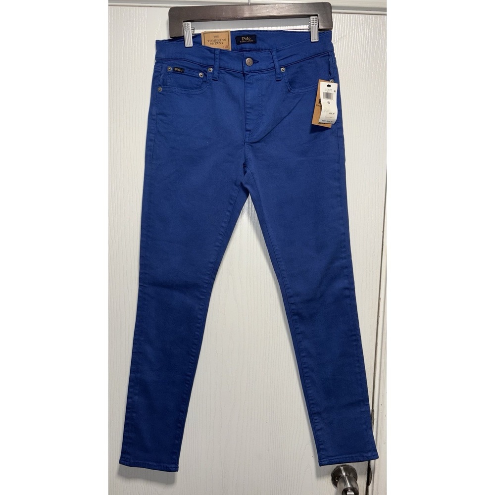 Polo Ralph Lauren Jeans Denim Tompkins Skinny High Rise Ankle Blue 30 NWT